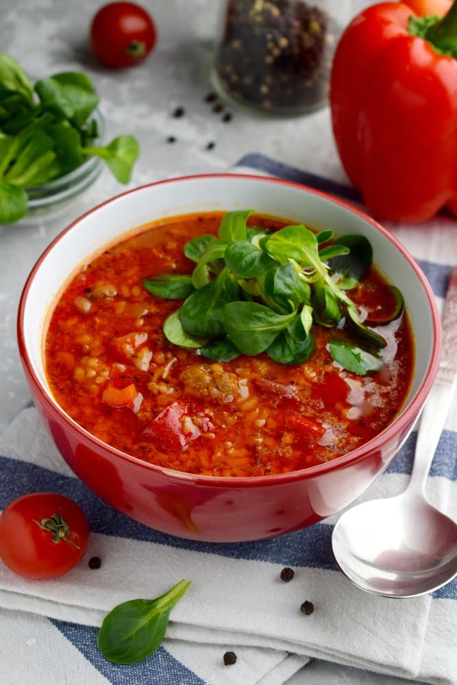 Фото рецепта - Томатный рисовый суп с мясом - шаг 5