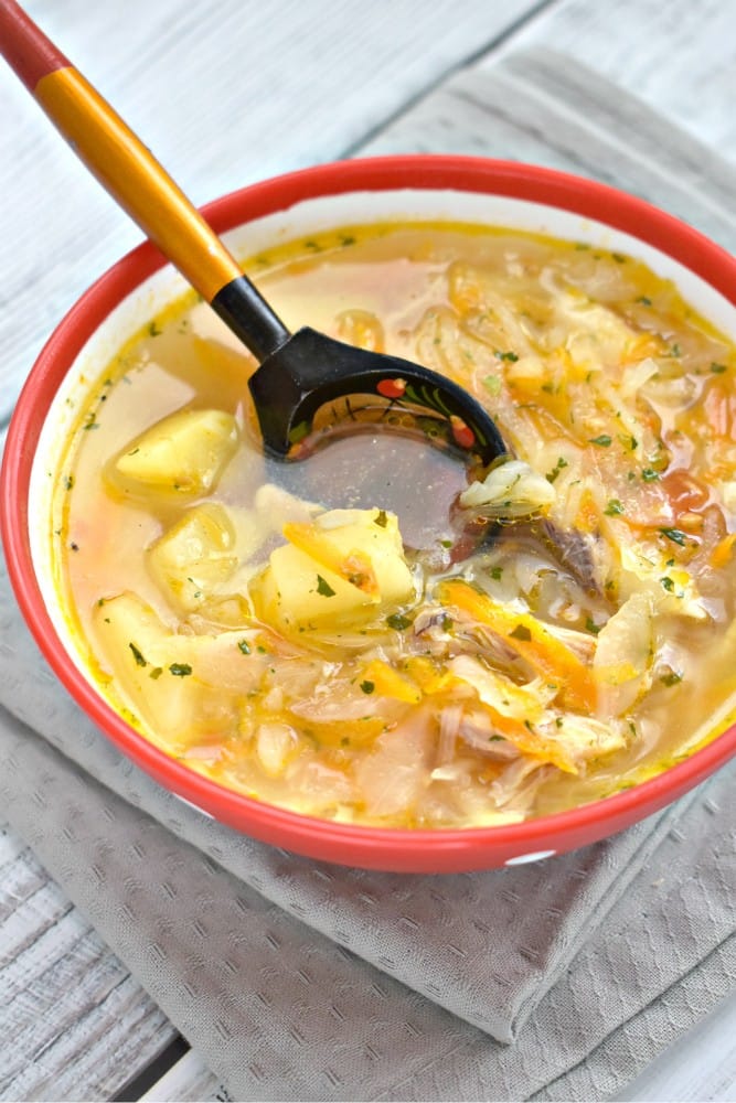 Главное фото рецепта - Щи с домашней курицей